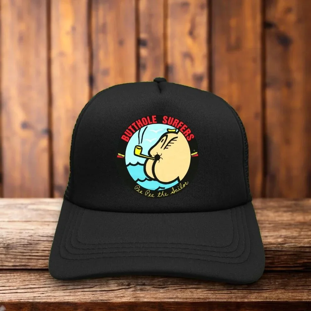 Butthole Surfers Pee Pee The Sailor Mens Trucker Hat Black Experimental Rock Cap